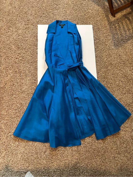 Ralph Lauren Dresses & Skirts - Ralph Lauren Bright Blue 100% Silk Collared Dress
